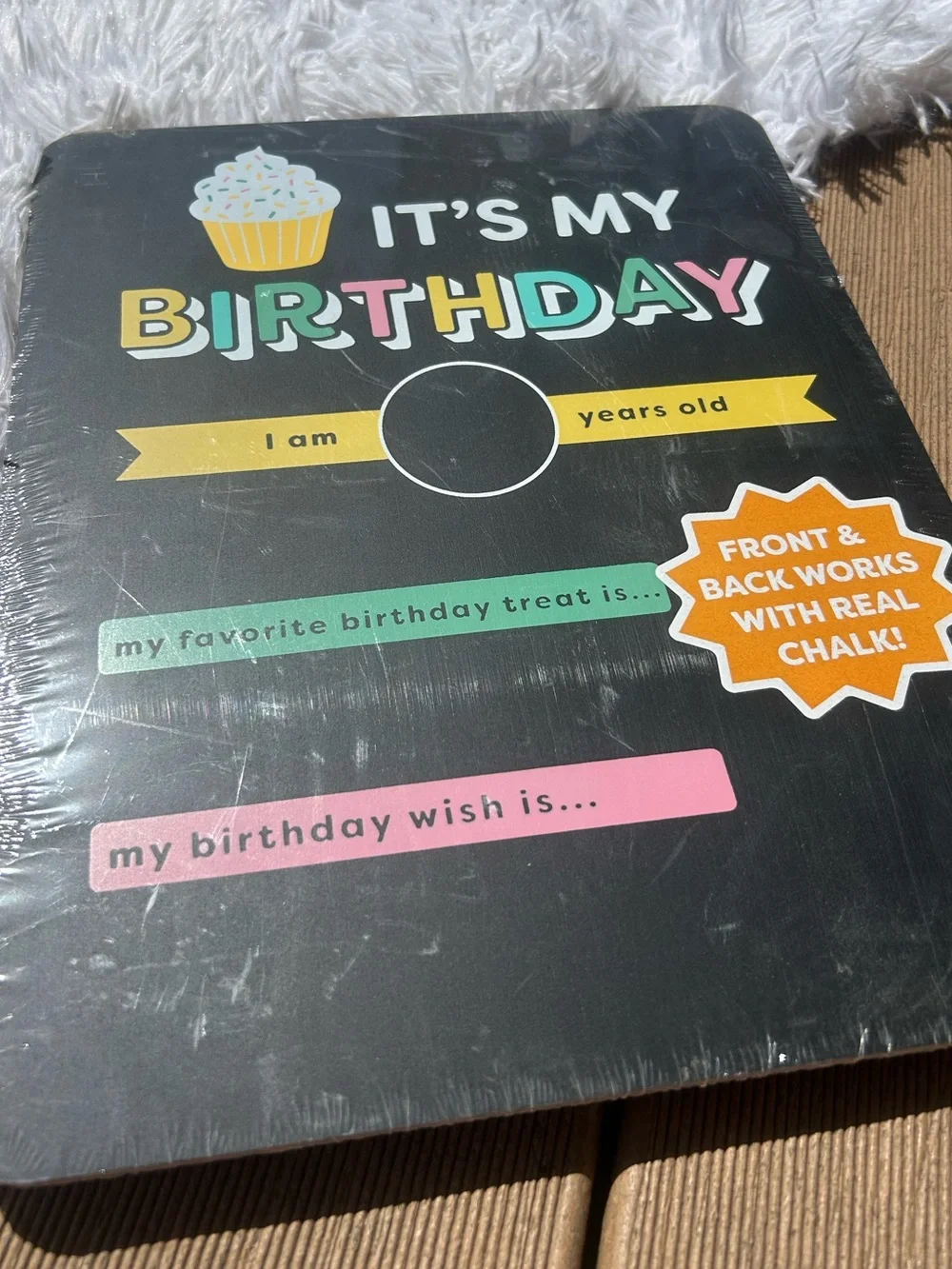 🩶5/$30 It's My Birthday Chalkboard Sign Reusable Photo Prop NEW
